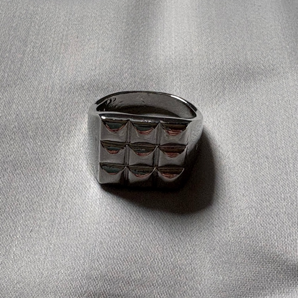 Silver Geometric Men's Ring